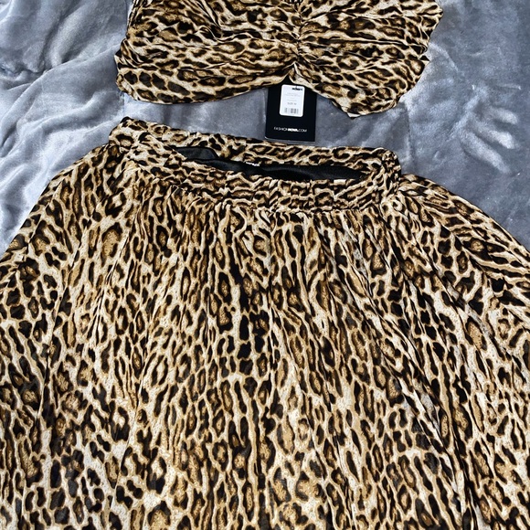 Fashion Nova Cheetah skirt set. Size Medium. - Picture 2 of 4